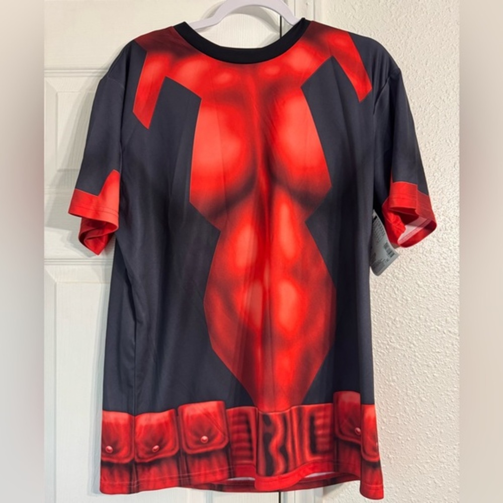 Marvel Comic Deadpool Red and Black Graphic T-Shirt Costume